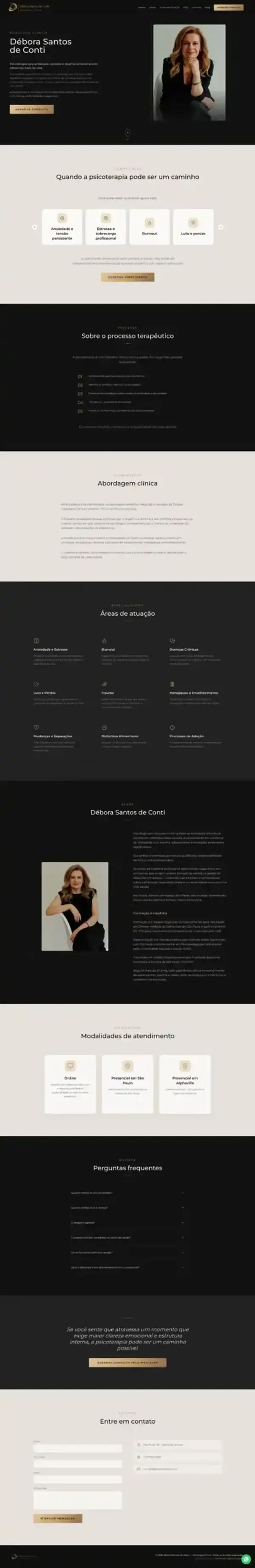 Captura do site Débora Santos de Conti, desenvolvido pela Palmaweb
