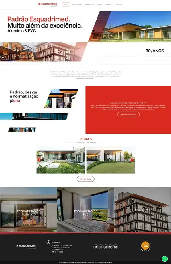 Captura do site Esquadrimed, desenvolvido pela Palmaweb